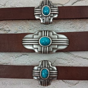 LEATHER - COLLECTION - BROWN WITH TURQUOISE 1